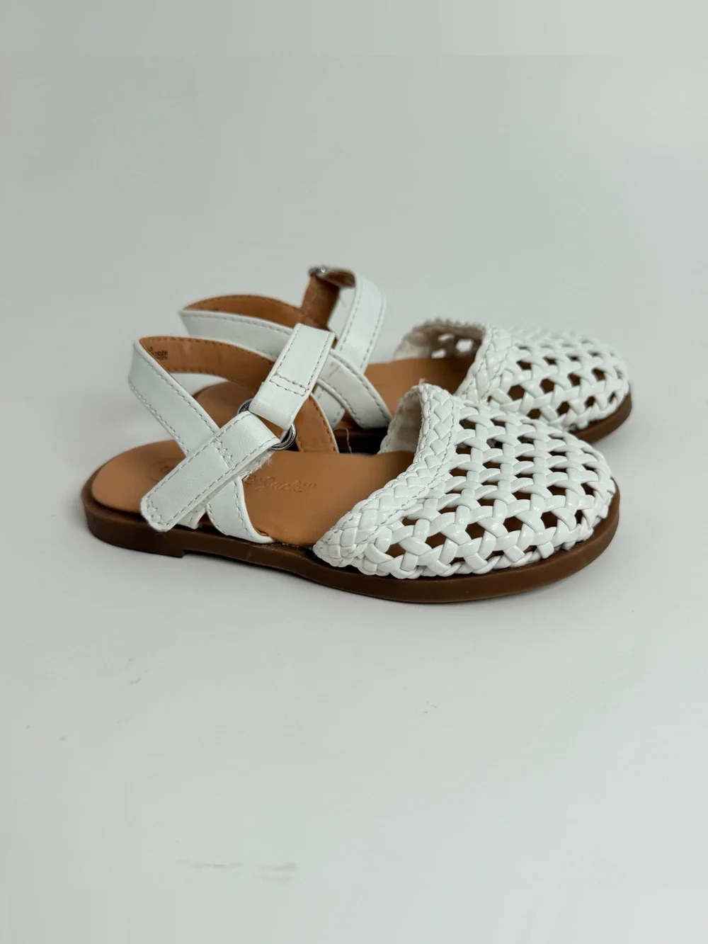 Cat & Jack White Woven Kids Sandals with Ankle Strap